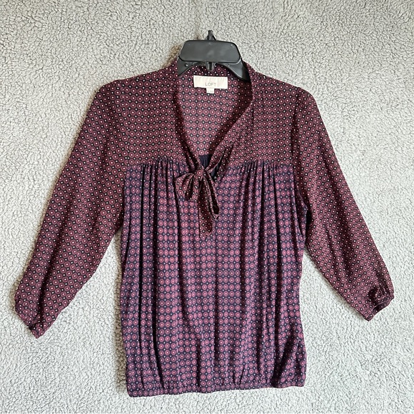 LOFT Women's Burgundy Blouse - Picture 1 of 8